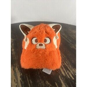 Disney Parks Pixar Turning Red Mei Panda Fuzzy Adjustable Baseball Hat Cap NWT
